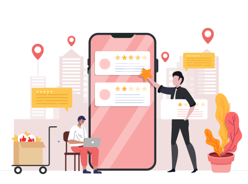 Star ratings and reviews from multiple city locations