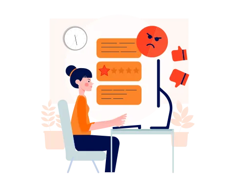 Staff member receiving an alert about negative patient feedback