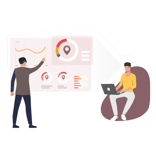 Analysts viewing live location-based feedback analytics