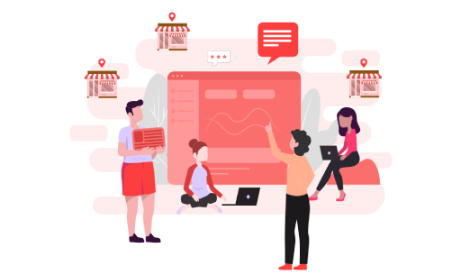 Team using a simple feedback interface across franchise stores
